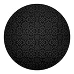 Black Celtic Symbol Pattern Print Round Blanket