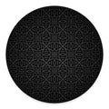 Black Celtic Symbol Pattern Print Round Floor Mat