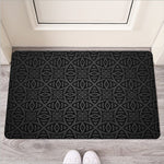 Black Celtic Symbol Pattern Print Rubber Doormat