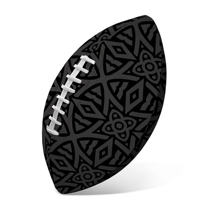 Black Celtic Symbol Pattern Print Rugby Ball