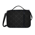 Black Celtic Symbol Pattern Print Shoulder Strap Bible Bag