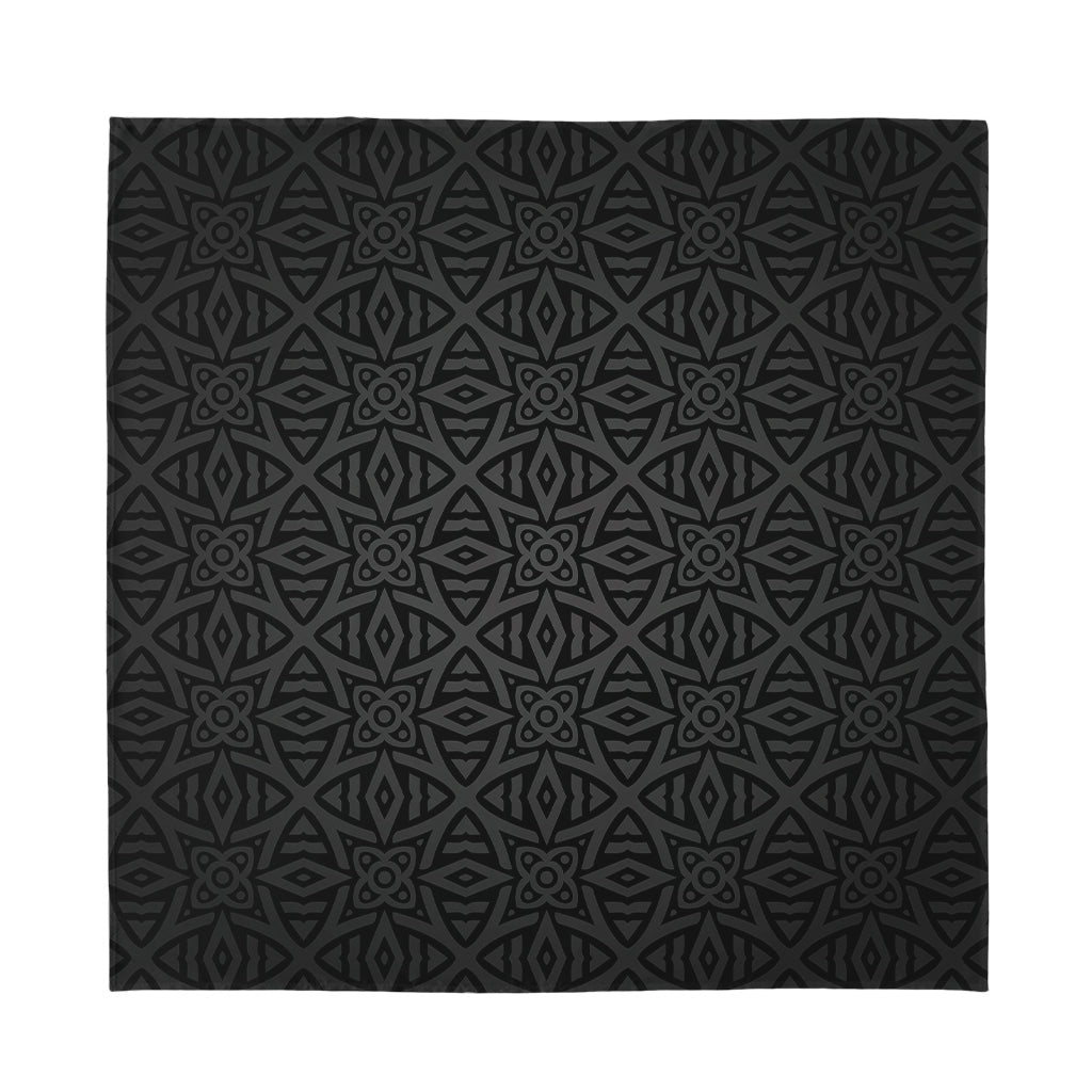 Black Celtic Symbol Pattern Print Silk Bandana