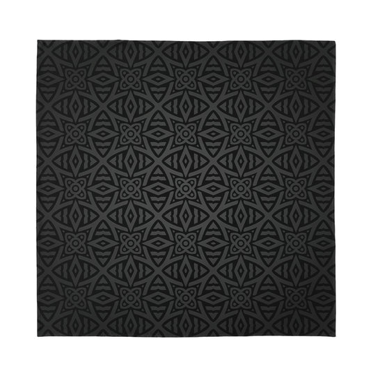Black Celtic Symbol Pattern Print Silk Bandana