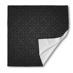 Black Celtic Symbol Pattern Print Silk Bandana