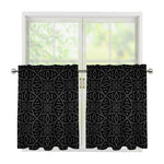 Black Celtic Symbol Pattern Print Tier Curtains