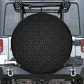 Black Celtic Symbol Pattern Print Tire Cover
