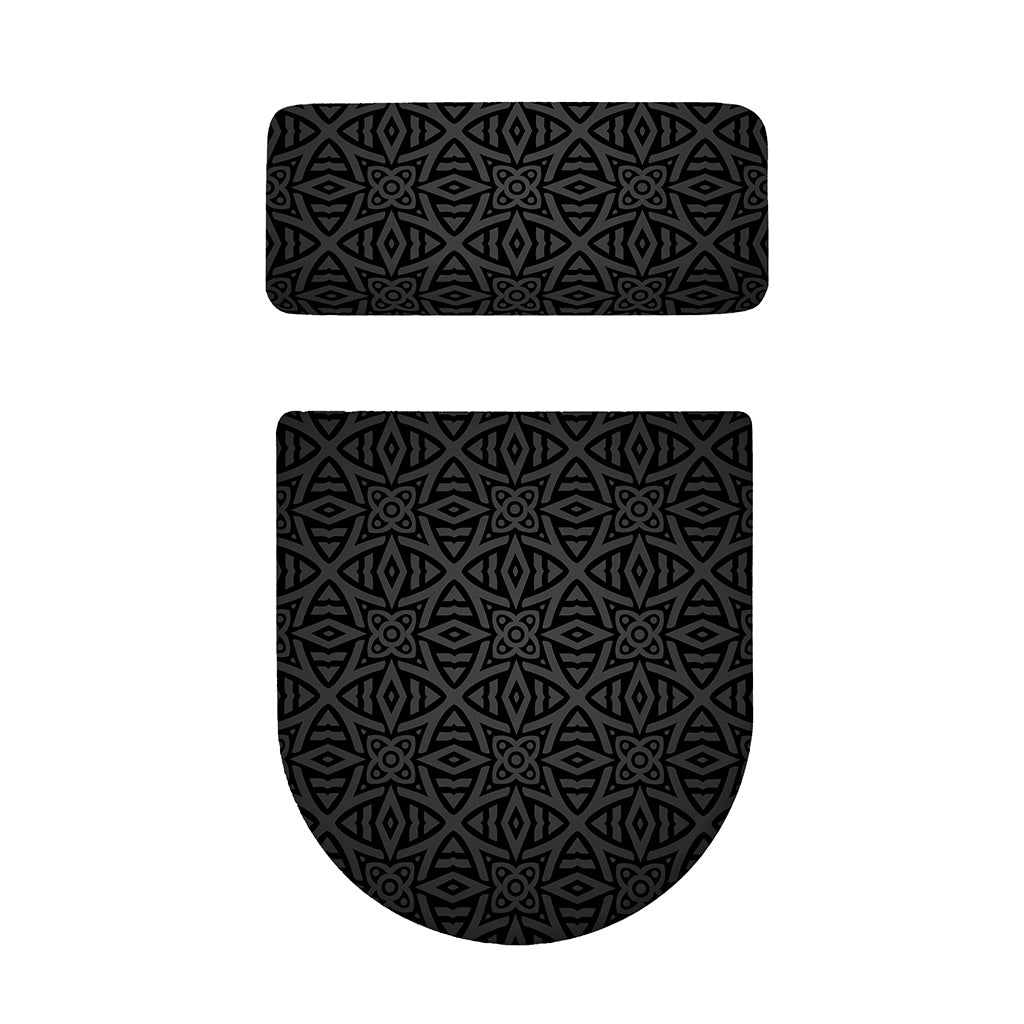 Black Celtic Symbol Pattern Print Toilet Lid And Tank Cover Set