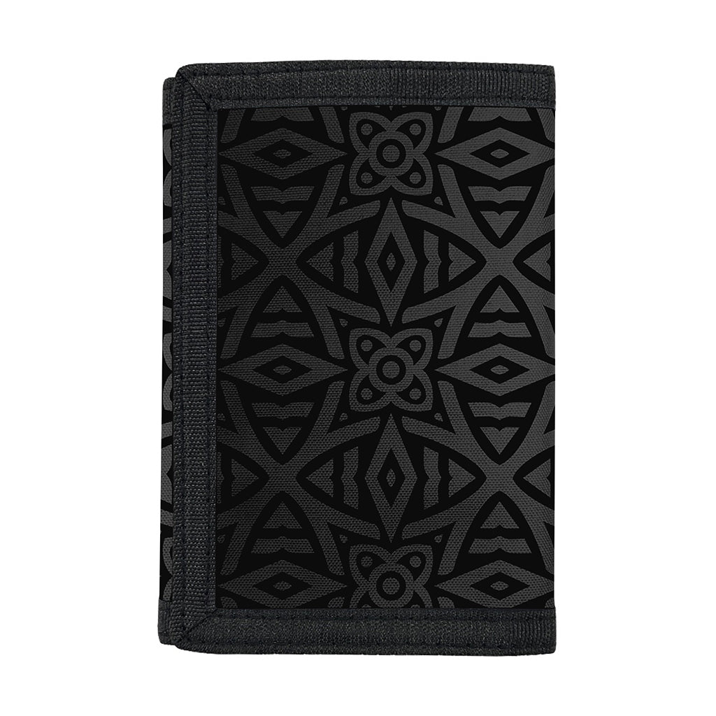 Black Celtic Symbol Pattern Print Trifold Wallet