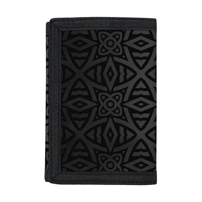 Black Celtic Symbol Pattern Print Trifold Wallet