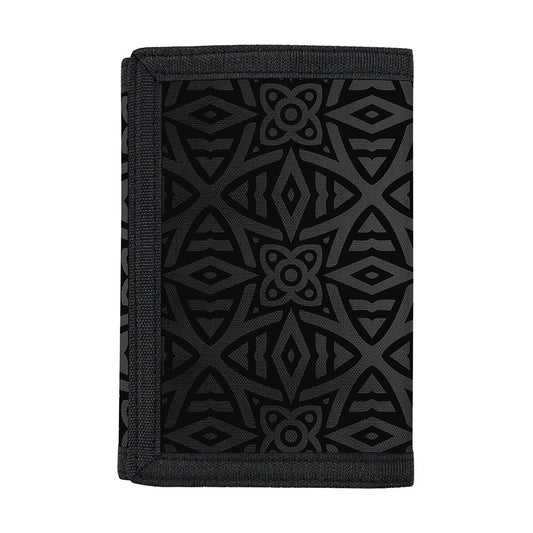 Black Celtic Symbol Pattern Print Trifold Wallet
