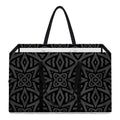 Black Celtic Symbol Pattern Print Utility Tote Bag