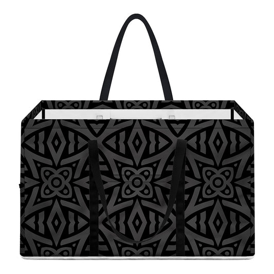 Black Celtic Symbol Pattern Print Utility Tote Bag