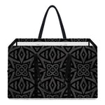 Black Celtic Symbol Pattern Print Utility Tote Bag