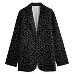 Black Celtic Symbol Pattern Print Women's Blazer