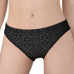 Black Celtic Symbol Pattern Print Women's Panties