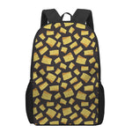 Black Cheese And Holes Pattern Print 17 Inch Backpack