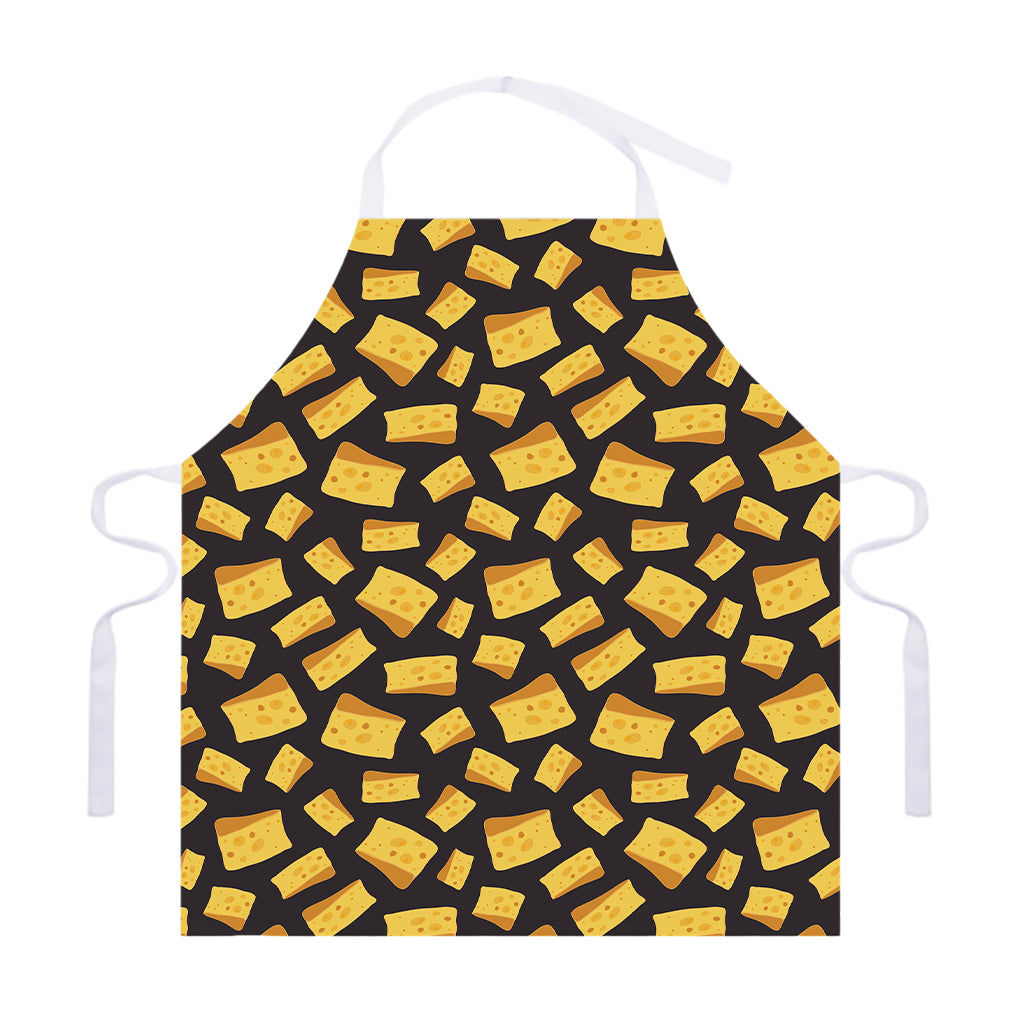 Black Cheese And Holes Pattern Print Adjustable Apron