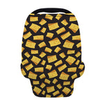 Black Cheese And Holes Pattern Print Baby Seat Cover