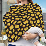Black Cheese And Holes Pattern Print Baby Seat Cover