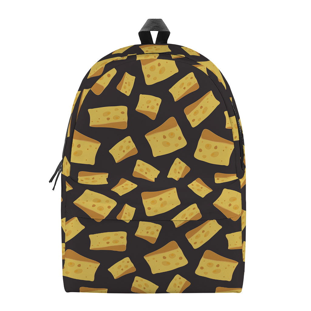 Black Cheese And Holes Pattern Print Backpack