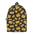 Black Cheese And Holes Pattern Print School Backpack