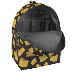 Black Cheese And Holes Pattern Print Backpack