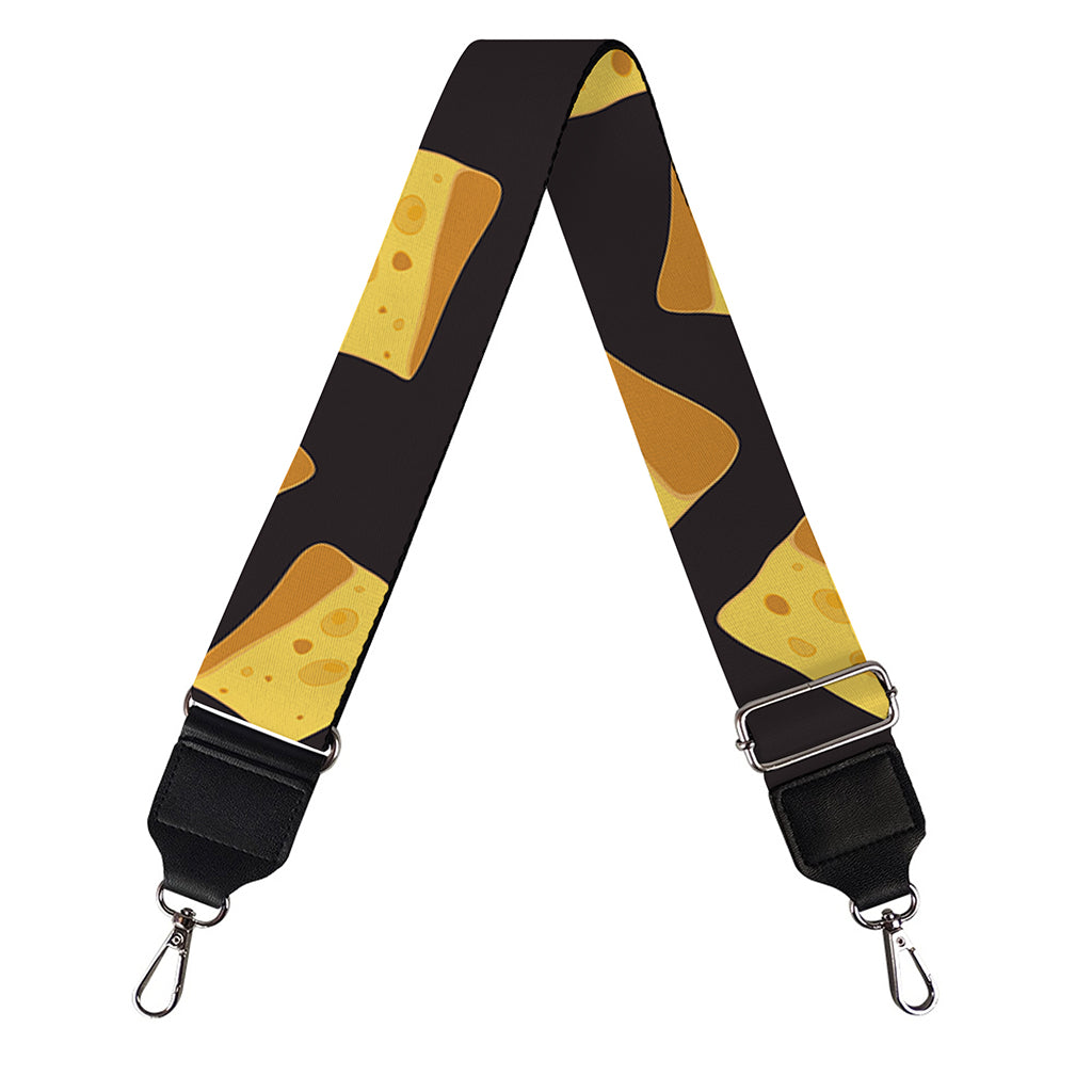Black Cheese And Holes Pattern Print Bag Strap