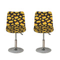 Black Cheese And Holes Pattern Print Bar Stool Covers