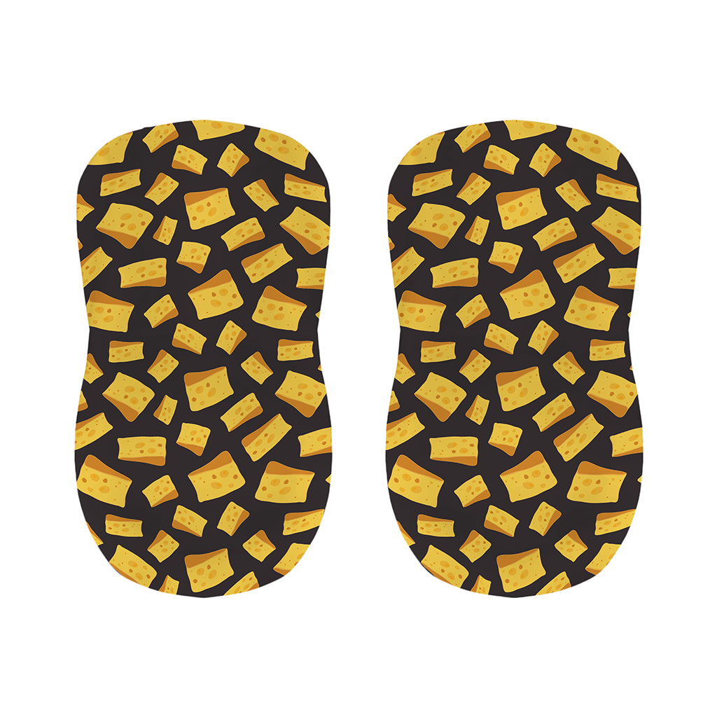 Black Cheese And Holes Pattern Print Bar Stool Covers