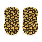 Black Cheese And Holes Pattern Print Bar Stool Covers