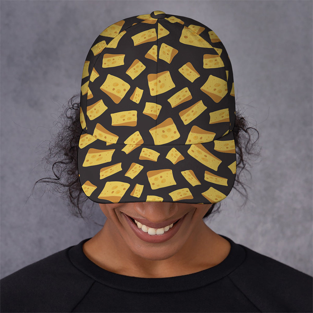 Black Cheese And Holes Pattern Print Baseball Cap