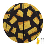 Black Cheese And Holes Pattern Print Basketball