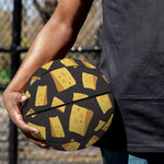 Black Cheese And Holes Pattern Print Basketball
