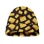 Black Cheese And Holes Pattern Print Beanie
