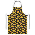 Black Cheese And Holes Pattern Print Bib Apron With Pocket