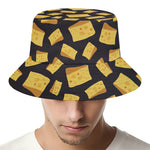 Black Cheese And Holes Pattern Print Bucket Hat