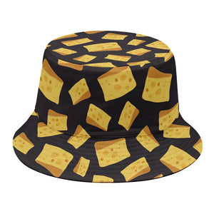 Black Cheese And Holes Pattern Print Bucket Hat