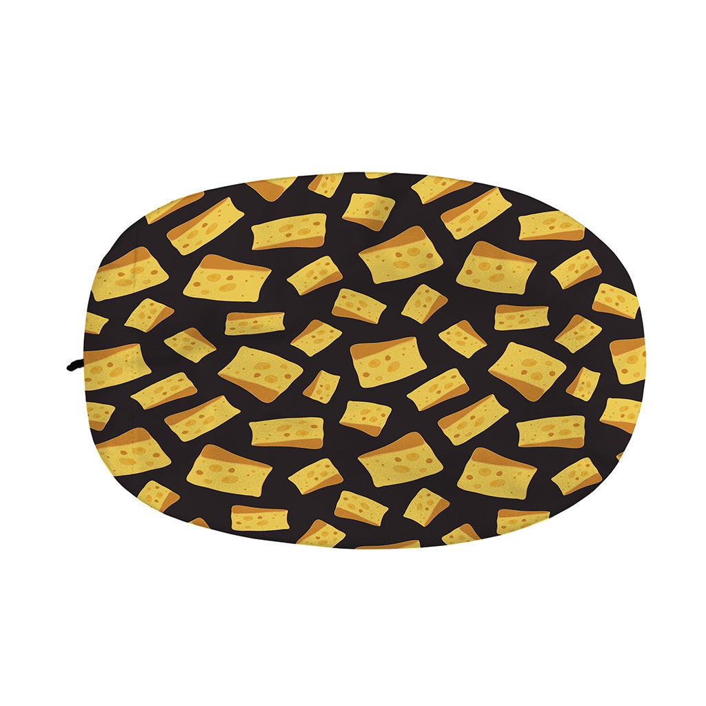 Black Cheese And Holes Pattern Print Car Side Mirror Covers