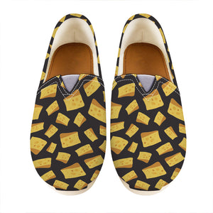 Black Cheese And Holes Pattern Print Casual Shoes