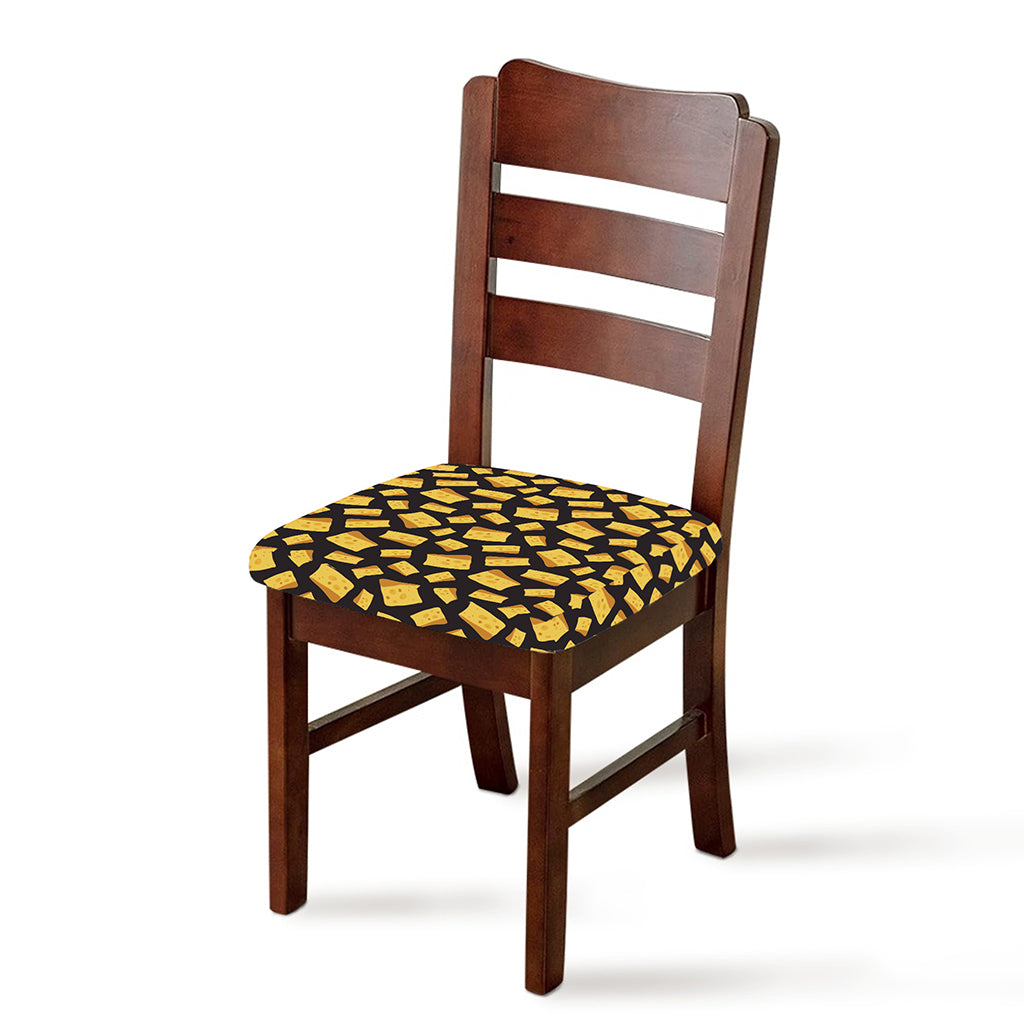 Black Cheese And Holes Pattern Print Chair Cushion Cover