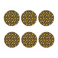 Black Cheese And Holes Pattern Print Coaster Set