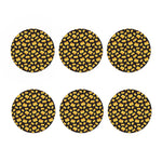Black Cheese And Holes Pattern Print Coaster Set