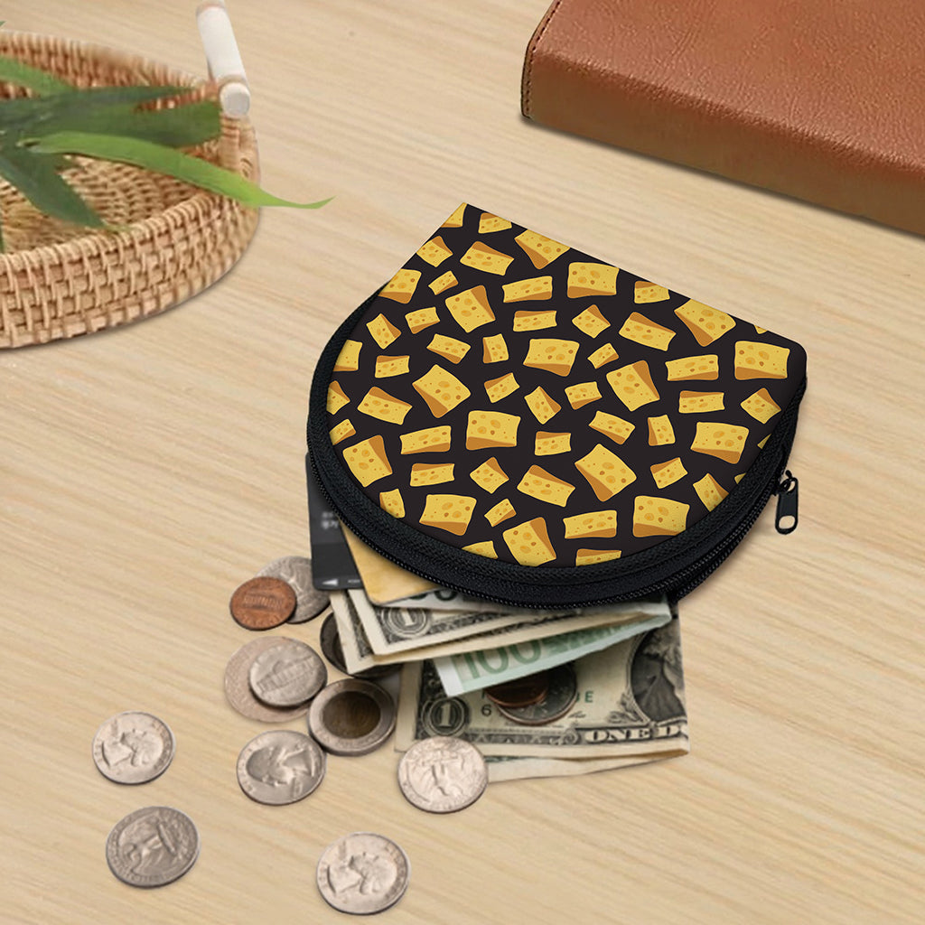 Black Cheese And Holes Pattern Print Coin Purse