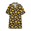 Black Cheese And Holes Pattern Print Cotton Hawaiian Shirt