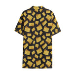 Black Cheese And Holes Pattern Print Cotton Hawaiian Shirt