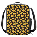 Black Cheese And Holes Pattern Print Crossbody Lunch Bag