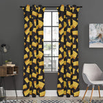 Black Cheese And Holes Pattern Print Curtain