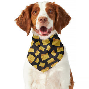 Black Cheese And Holes Pattern Print Dog Bandana