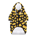 Black Cheese And Holes Pattern Print Dog Zip Up Hoodie