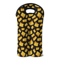 Black Cheese And Holes Pattern Print Double Neoprene Wine Tote